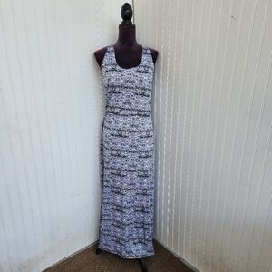 CATO Women's Black White Stretch Women's Geometric Prints Maxi Long Dress Sz M